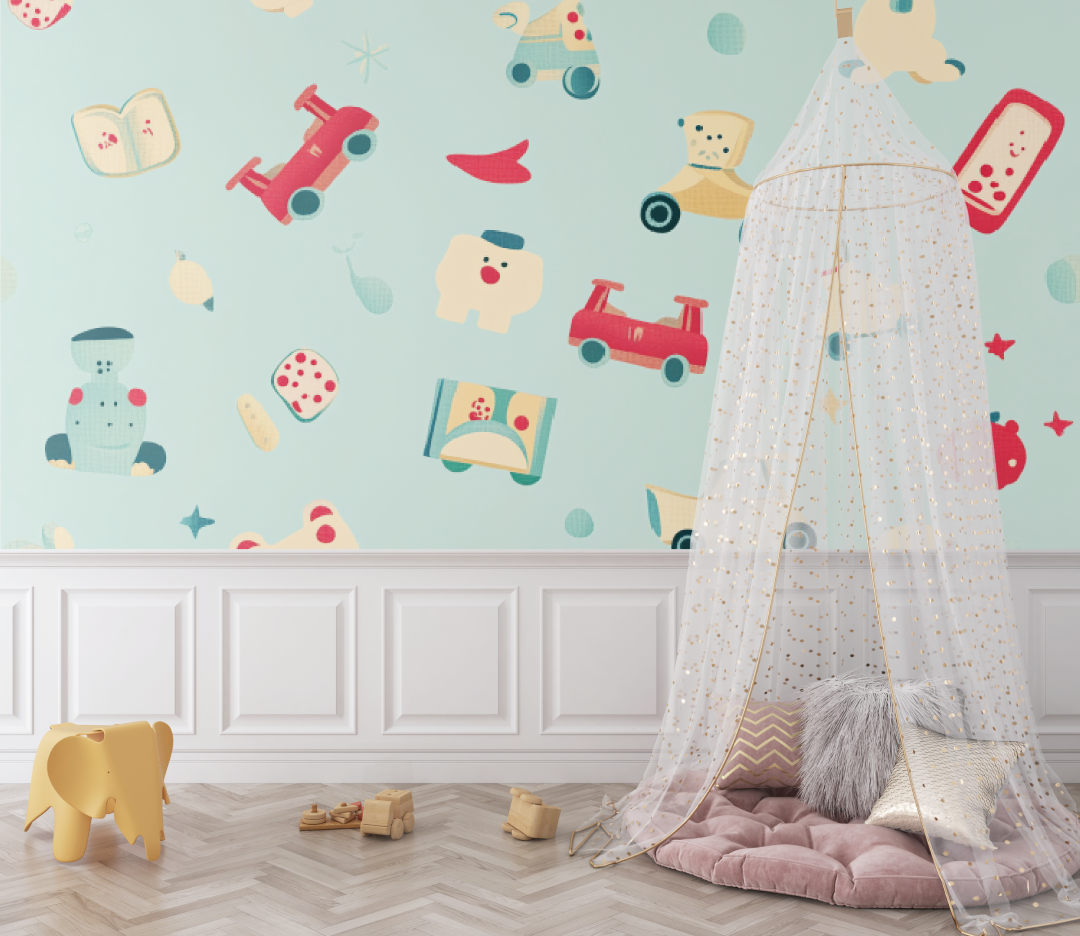Papier peint bébé Jouets vintage - bebe