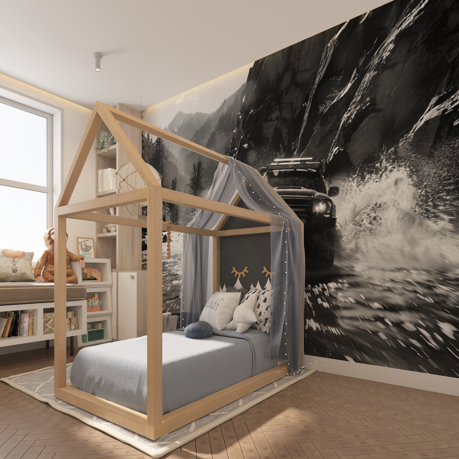 Papier peint noir et blanc voiture de rally tapisserie hero