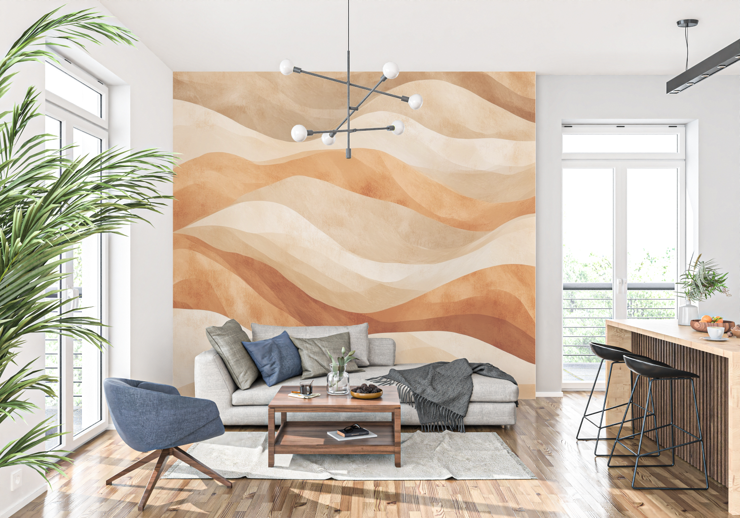 Papier peint terracotta inspiration desert tapisserie