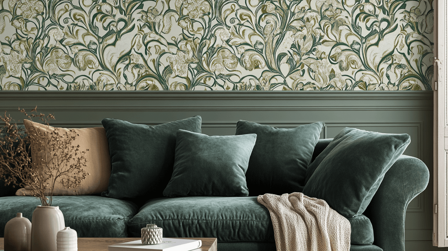 Papier Peint Vintage Vert