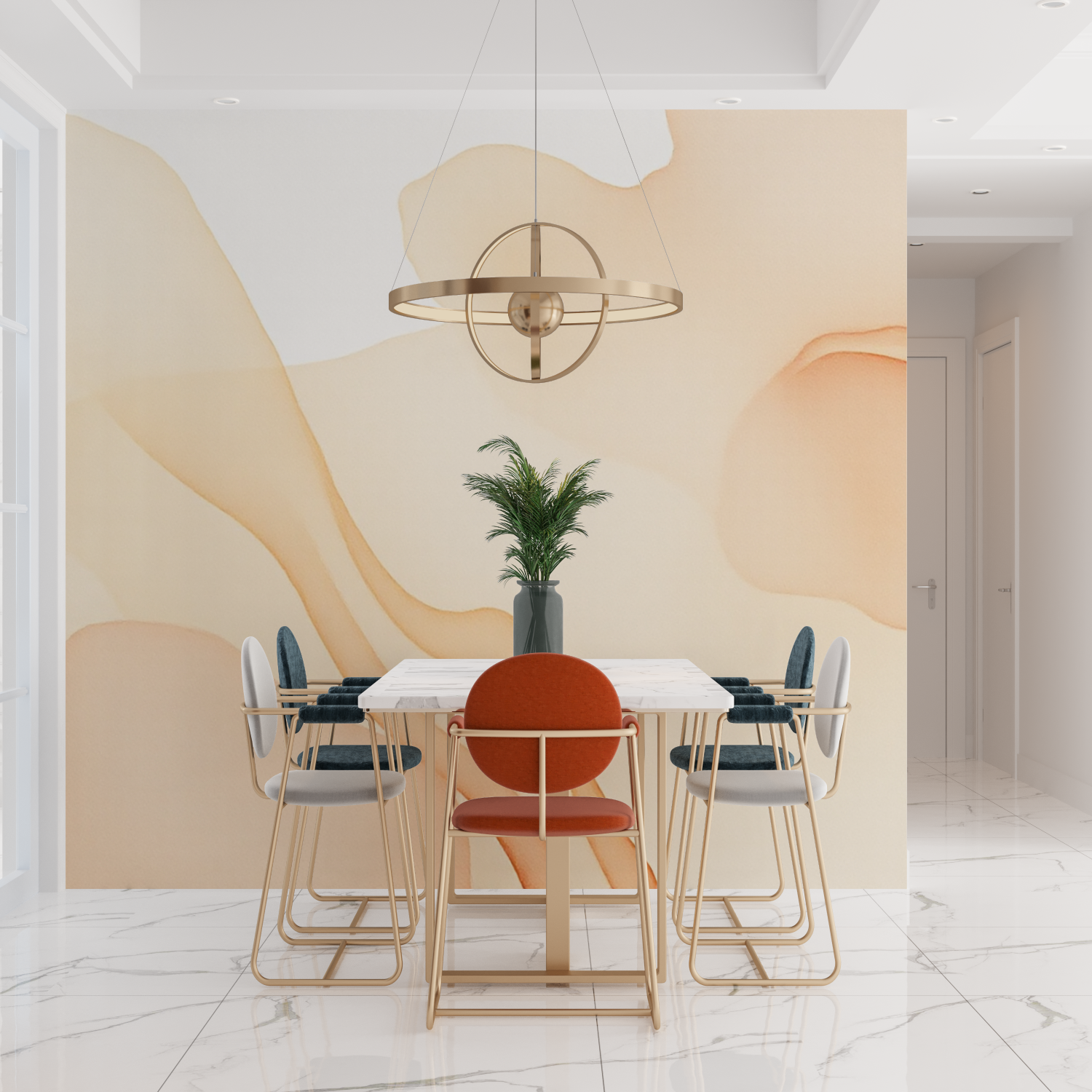 Papier peint aquarelle doux tendances