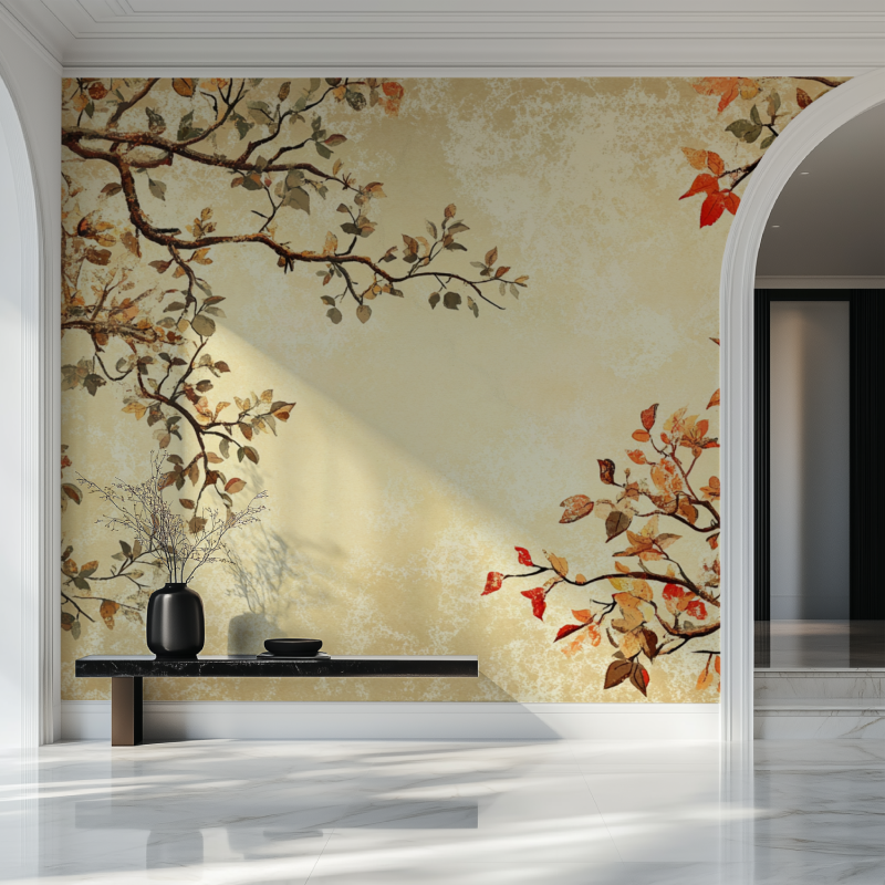 Papier peint arbre chinois salon beau