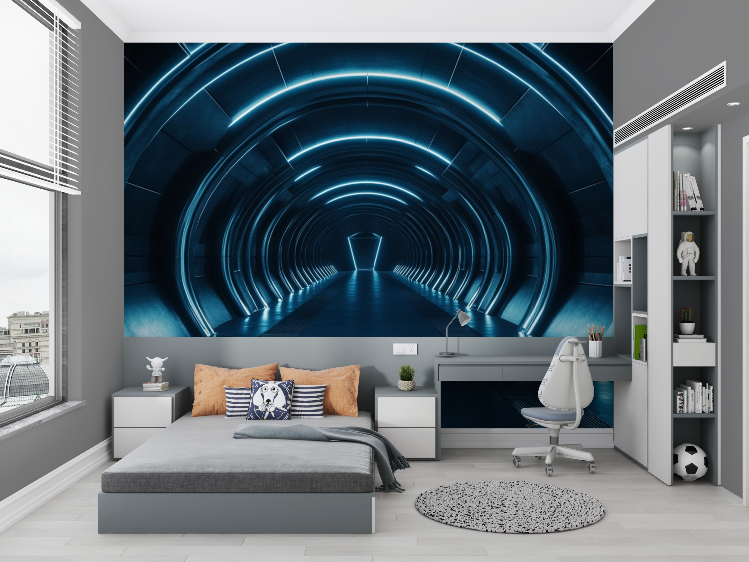 Papier peint couloir abandonne chambre petit