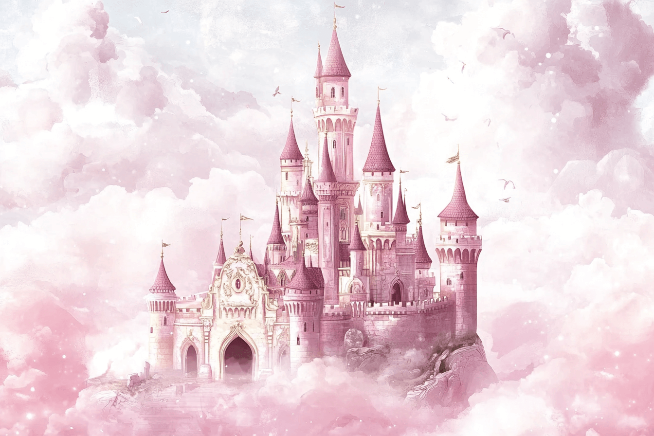 Papier Peint Princesse Château Rose