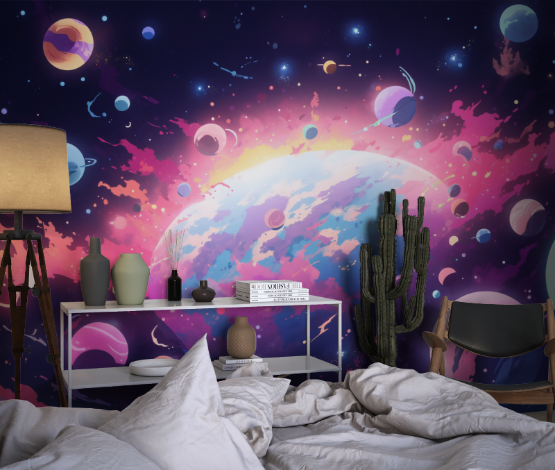 Papier peint murale espace nebu... et planetes chambre dado1