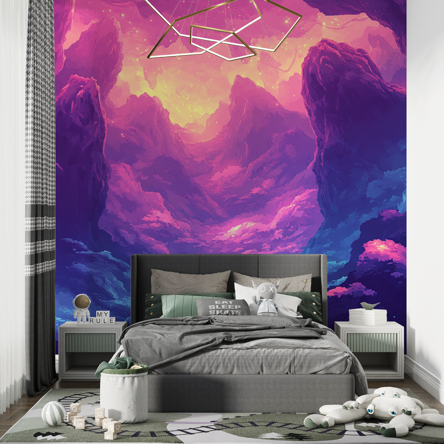 Papier peint gamer deco immersive gaming chambre de garcon