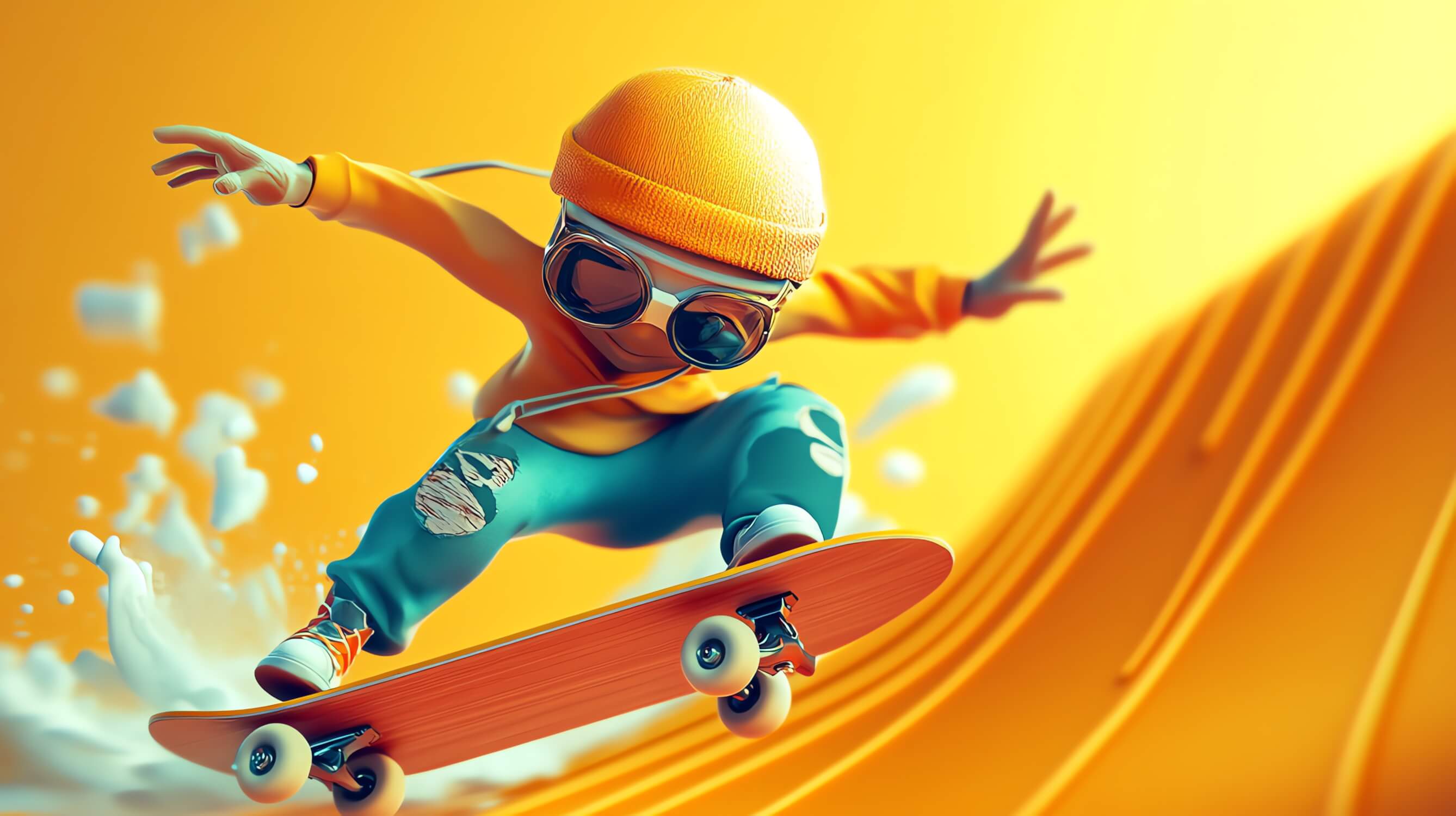 Papier peint garçon Thème de skateboard