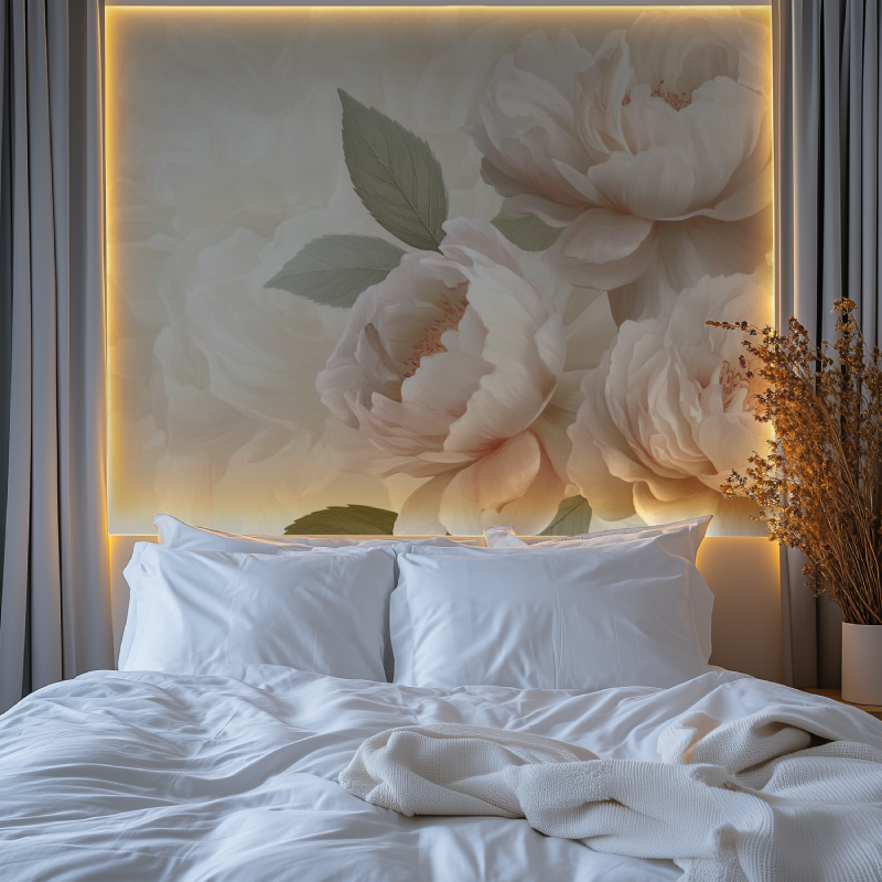 Papier peint a fleur vintage chambre premium