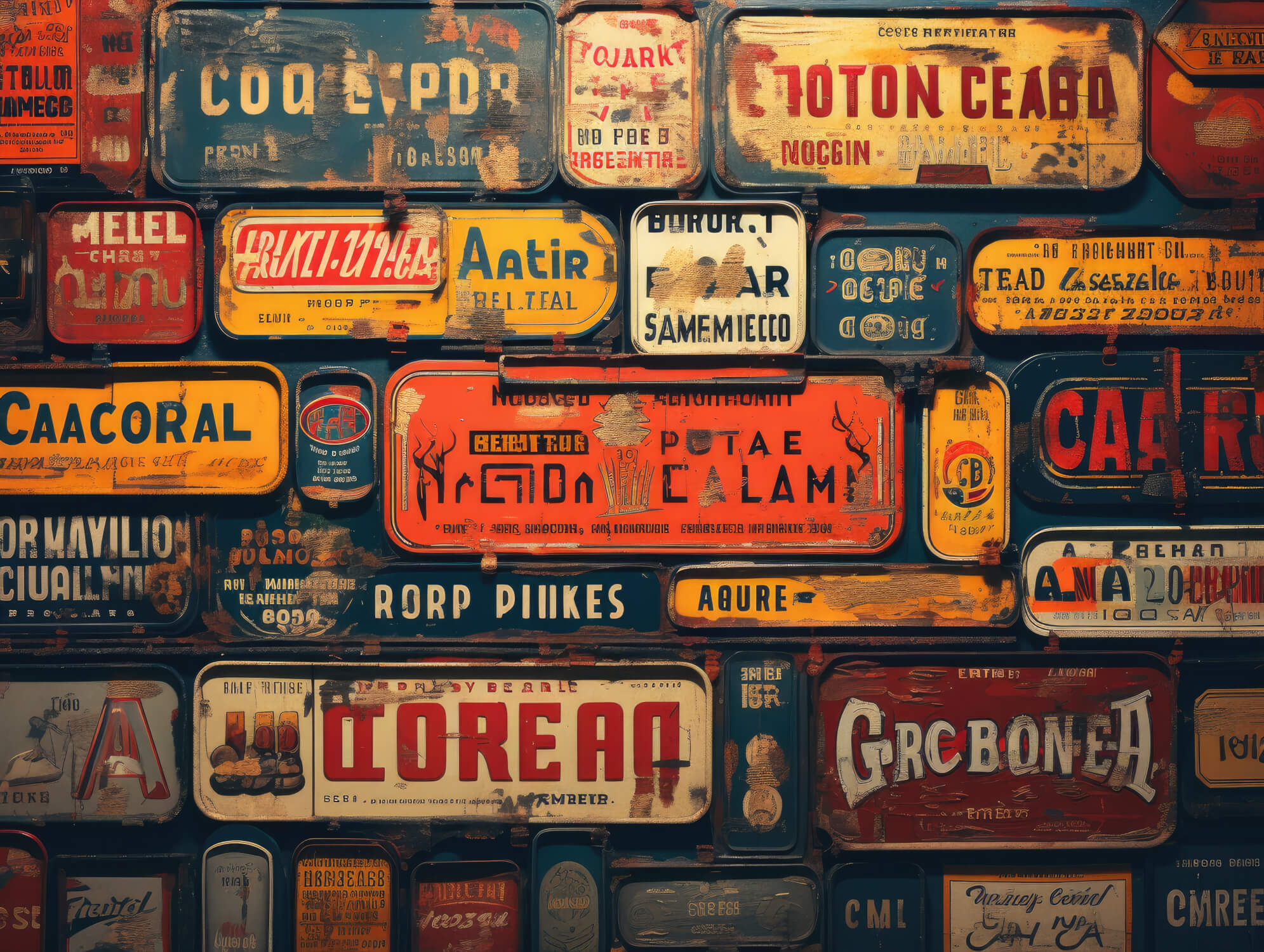 Papier Peint Plaque De Voitures Vintage