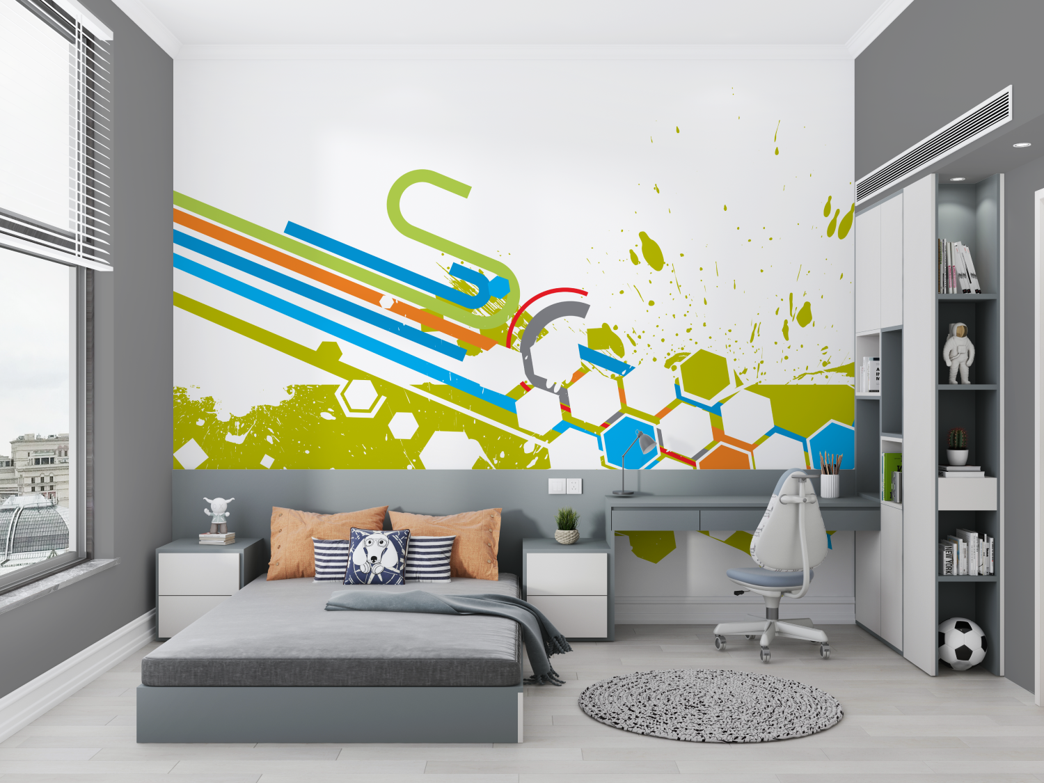 Papier peint logo foot chambre petit