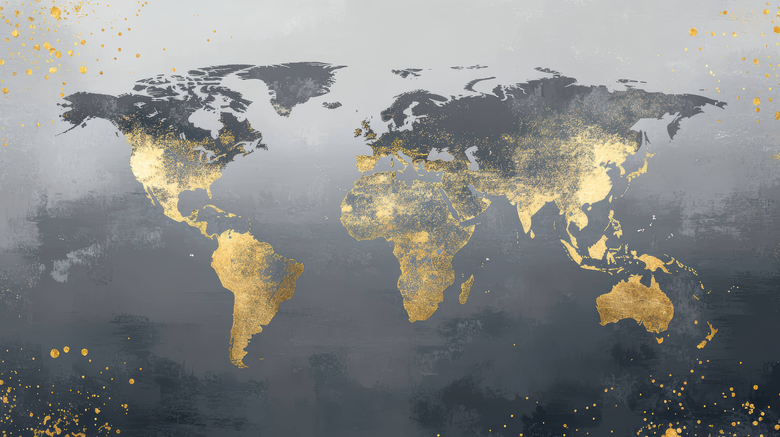 Papier Peint Carte Du Monde Dorée