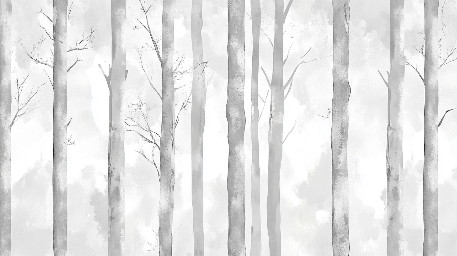 Papier Peint Arbre Gris Argenté