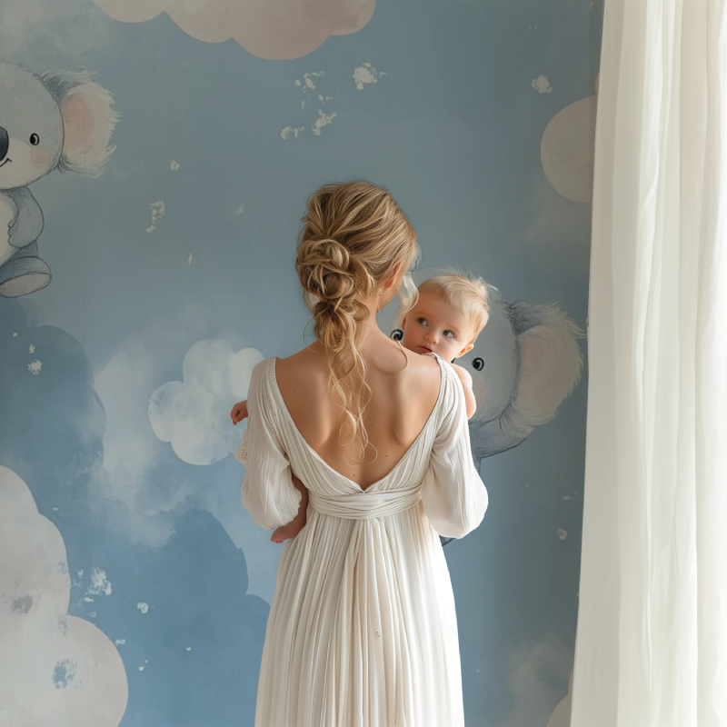 Papier peint koala sur fond de ciel pastel bb123