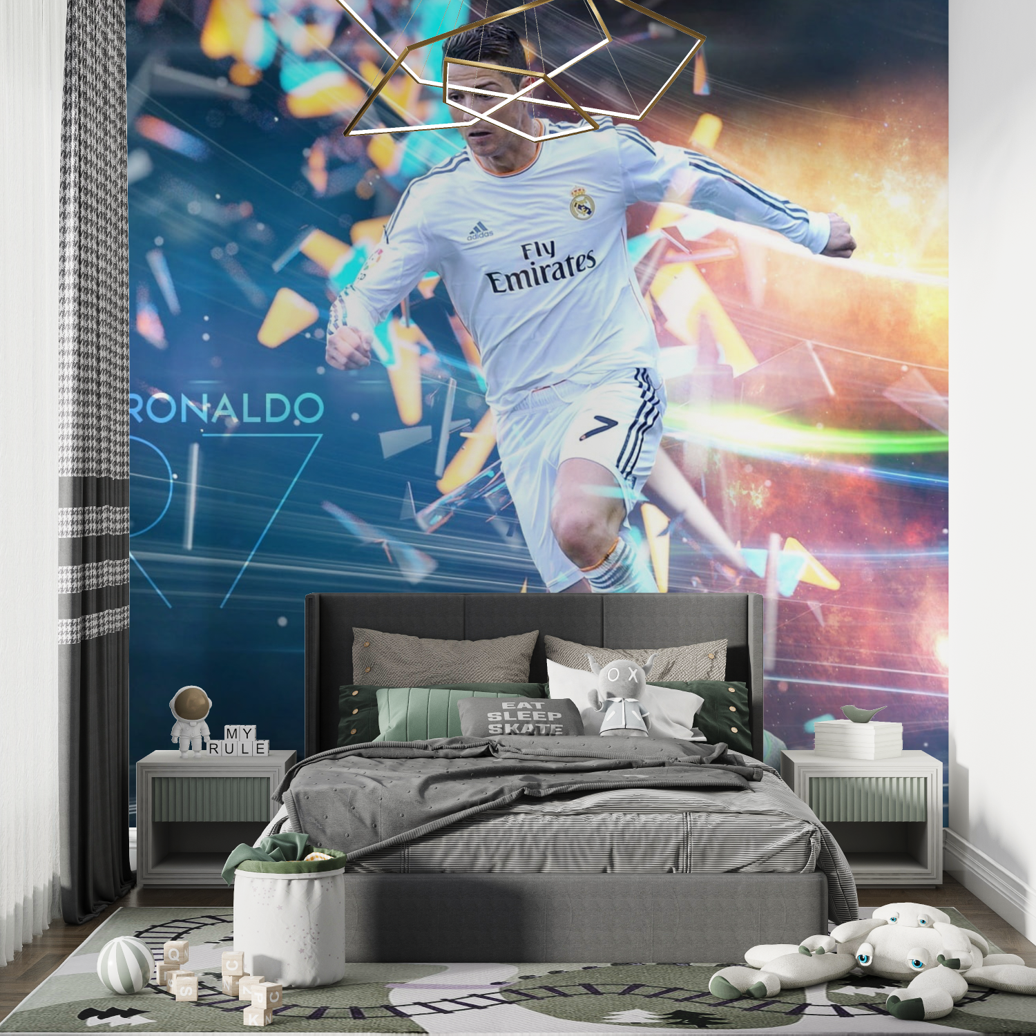 Papier peint cristiano ronaldo chambre de garcon