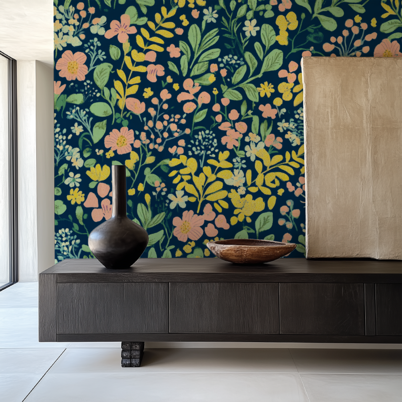 Papier peint vintage style anglais salle manger papier