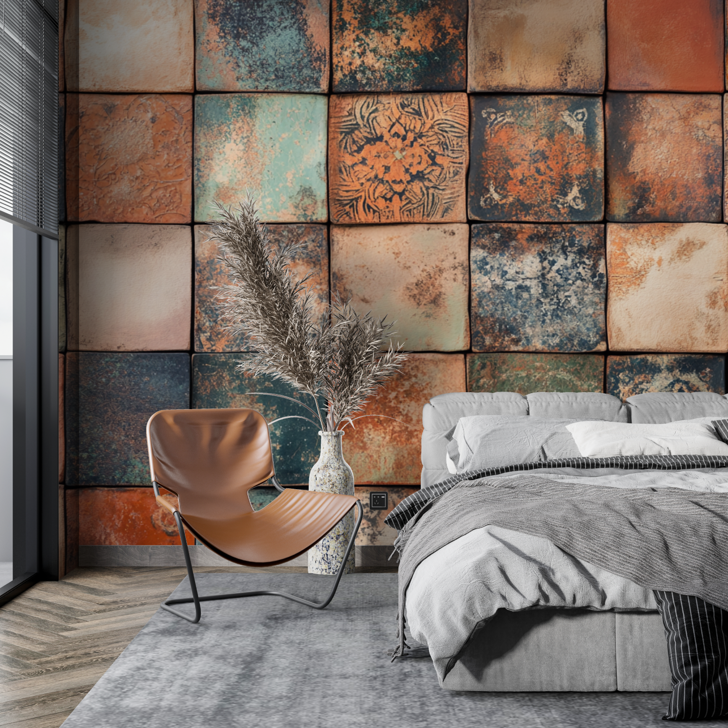 Papier peint terracotta inspira... artisanal tapisserie pano