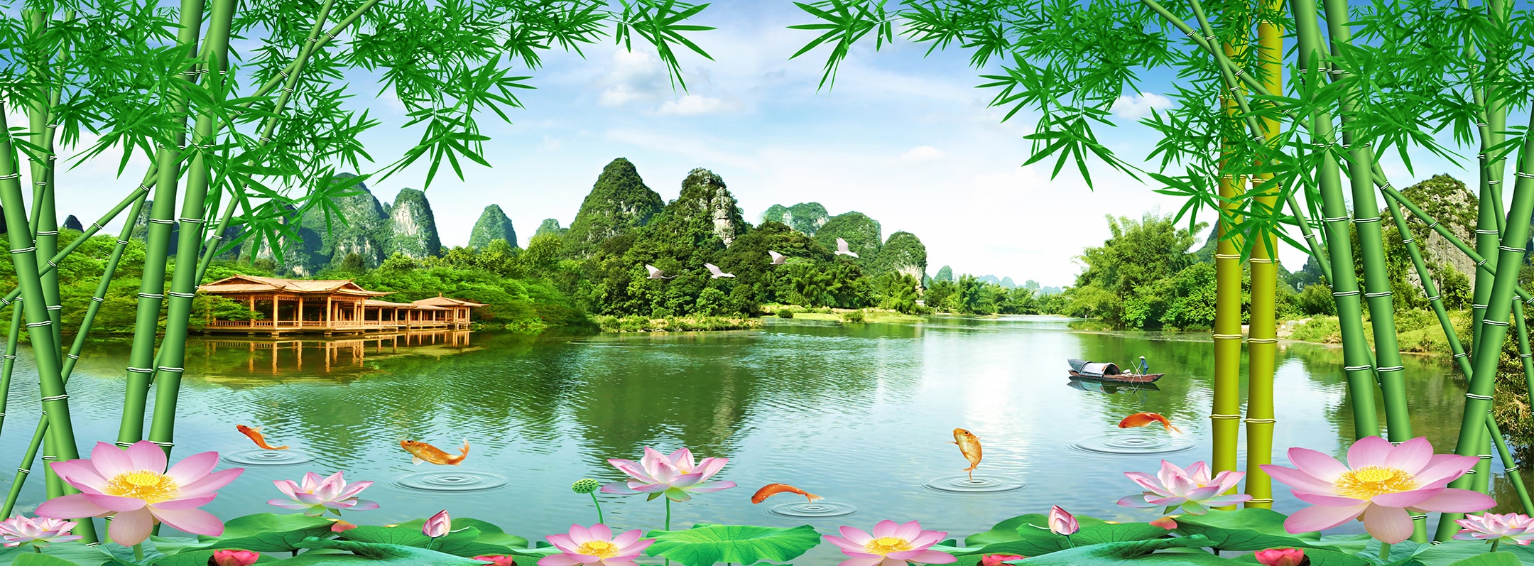 Custom Wall Mural Wallpaper Mountain Water Natural Landscape Photo Background Wall Murals Living Room Sofa TV Backdrop Paper 3D