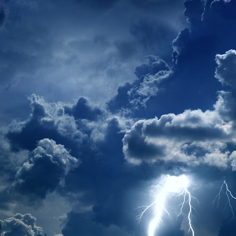 Custom Photo Wallpaper 3D Ocean Waves Lightning Dark Cloud