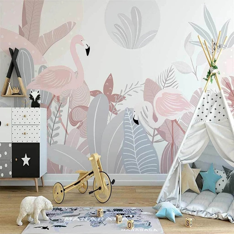 Tapeta Pastel Baby Pink Flamingo