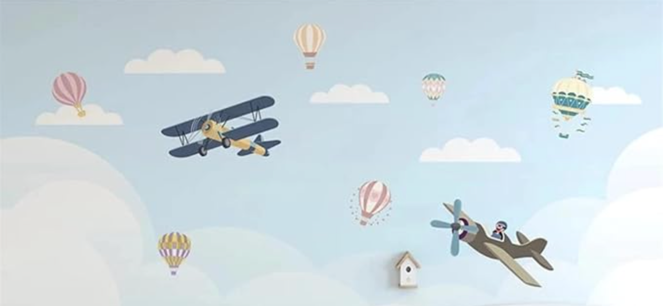 Boy bedroom plane decoration