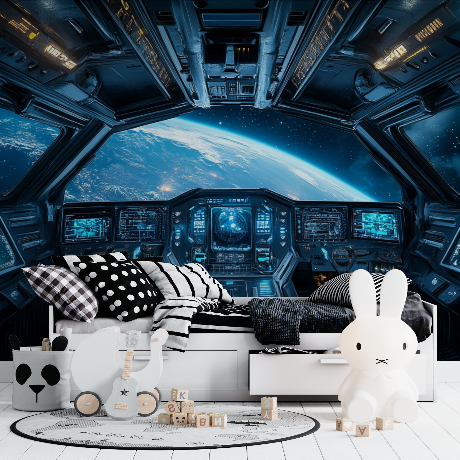 Papier peint cockpit spatial tapisserie ado