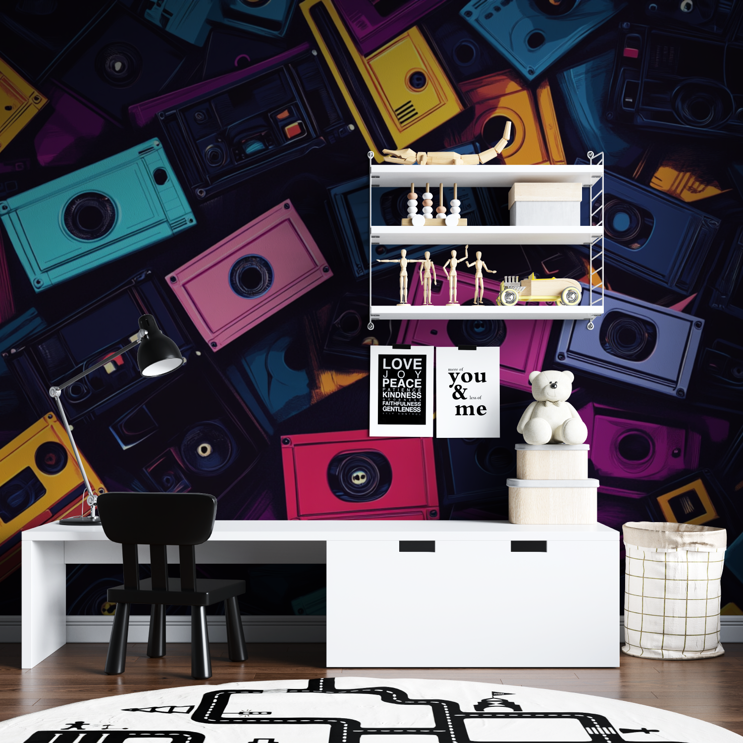 Papier peint musique annees 80 tapisserie garcon