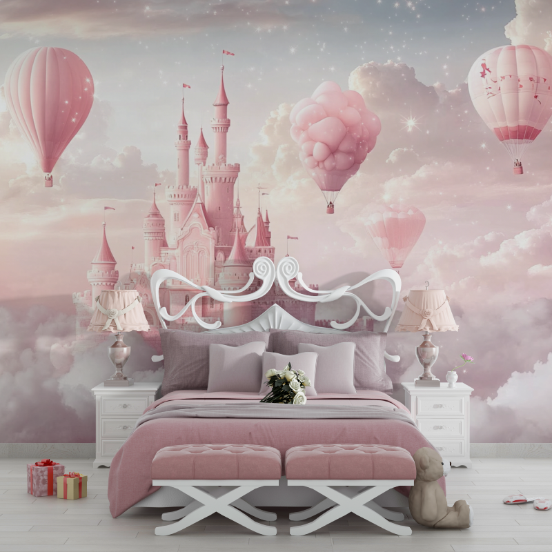 Papier peint princesse chateau ...ans le ciel chambre filles
