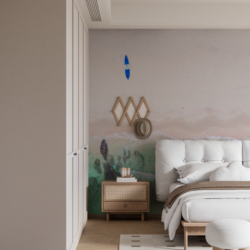 Papier peint aquarelle padel ocean mural