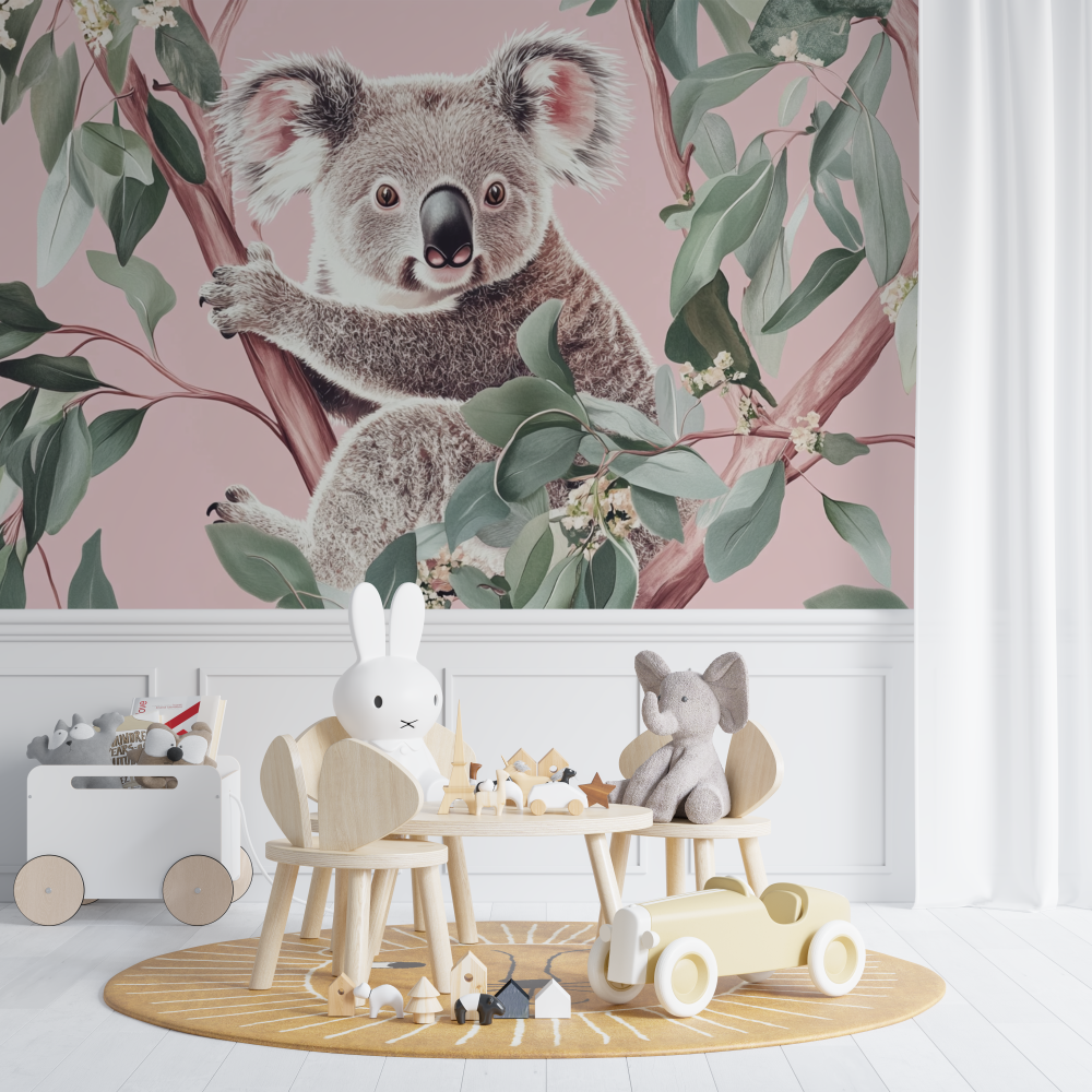 Papier peint koala au lever du jour chambre de bebe