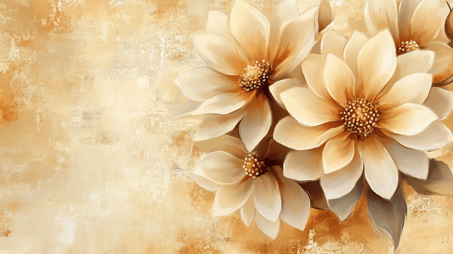 Papier Peint Fleuri Vintage Marron