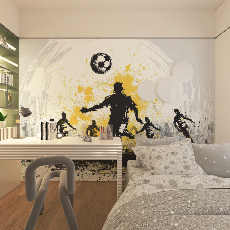 Papier peint chambre garcon foot chambre adolescents