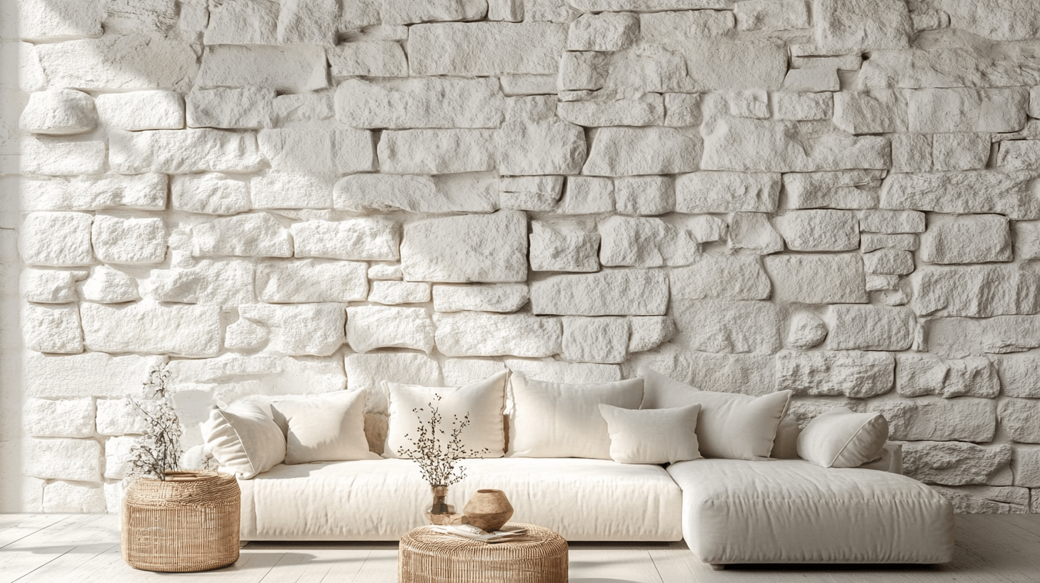 Papier Peint Trompe L'oeil Brique Blanche