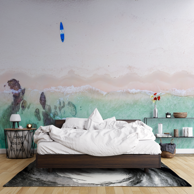 Papier peint aquarelle padel ocean leroy merlin mur