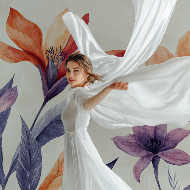 Papier peint fleur du paradis modele