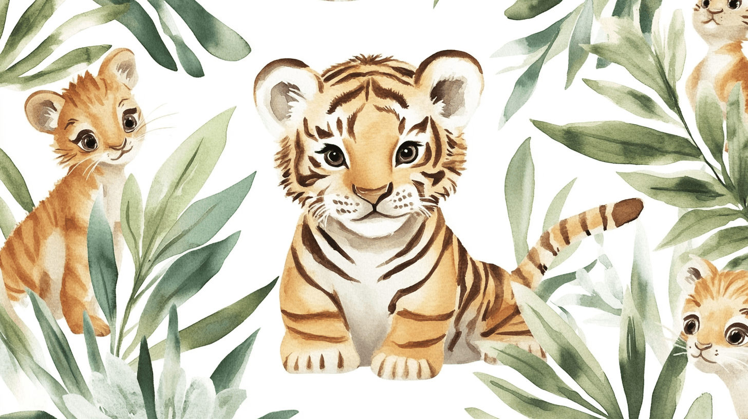 Papier Peint Tigre Et Amis De La Jungle