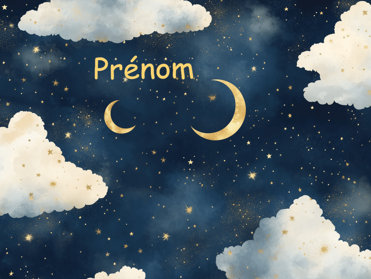 Papier Peint Prénom Nuages Ciel Étoilé
