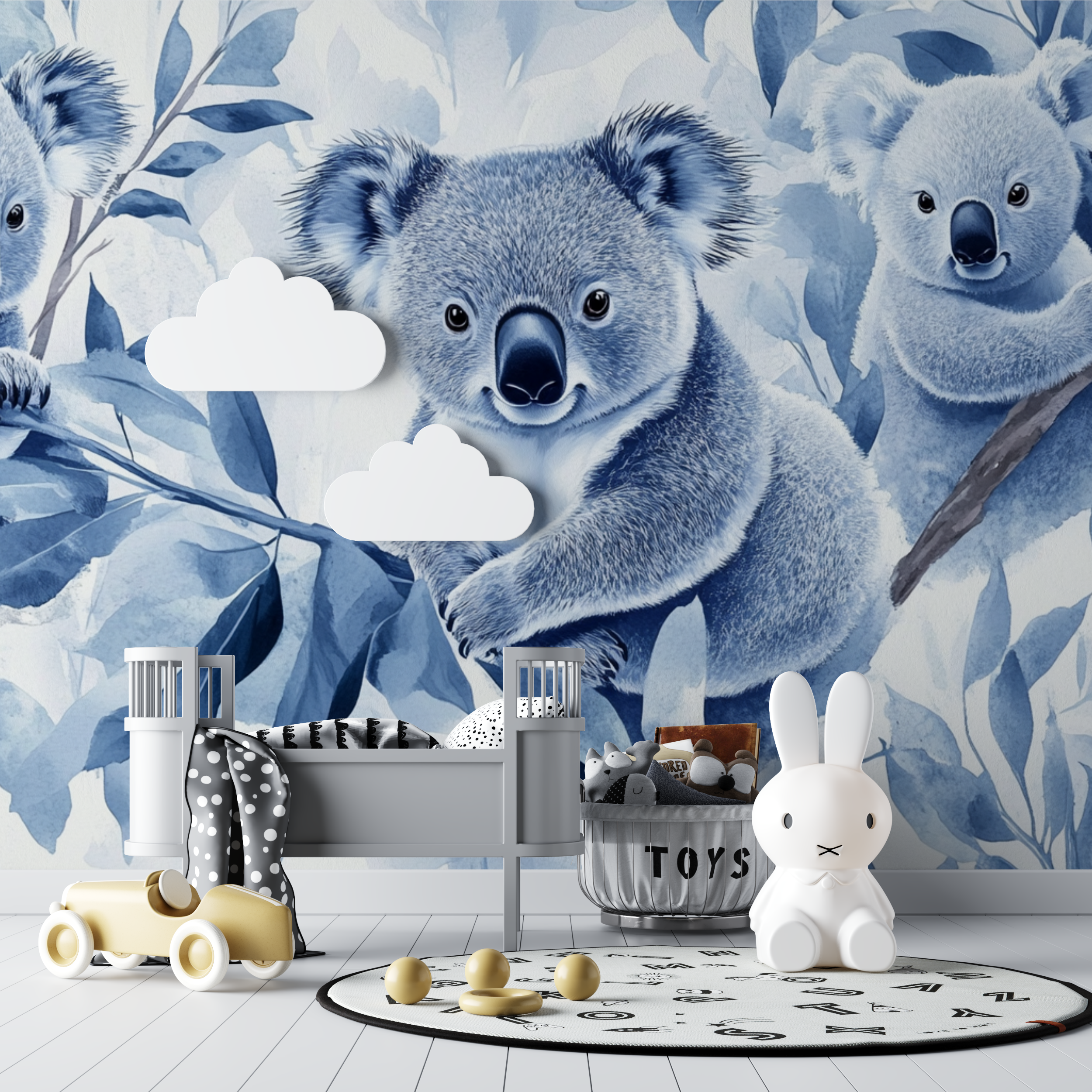 Papier peint koala dans les feuillages givres bebe tipi