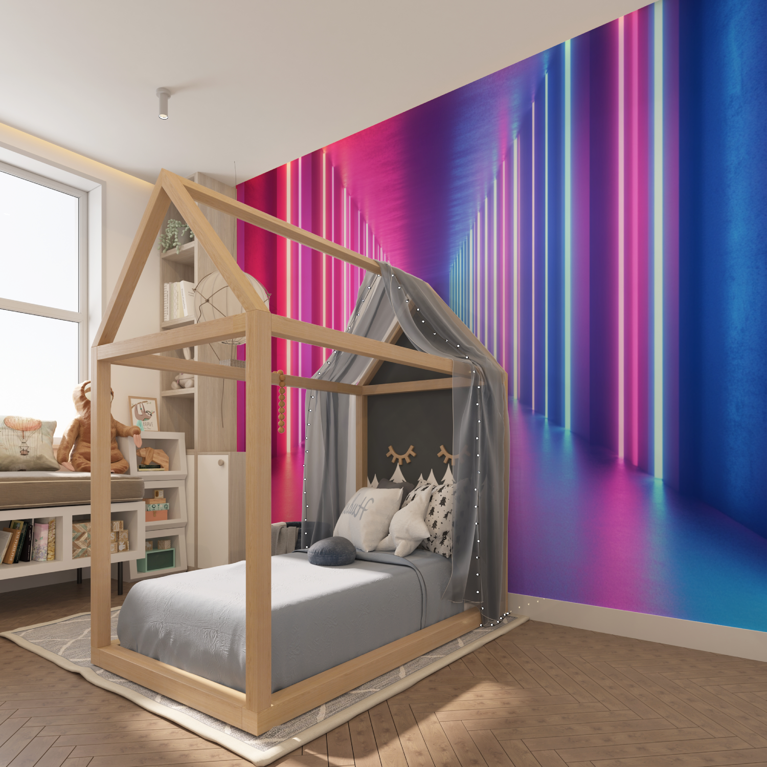 Papier peint boite de nuit tapisserie hero