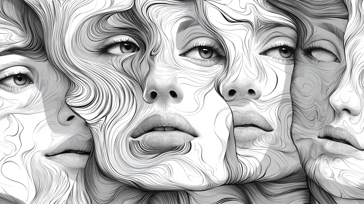 Papier Peint Vintage Noir Et Blanc Visage