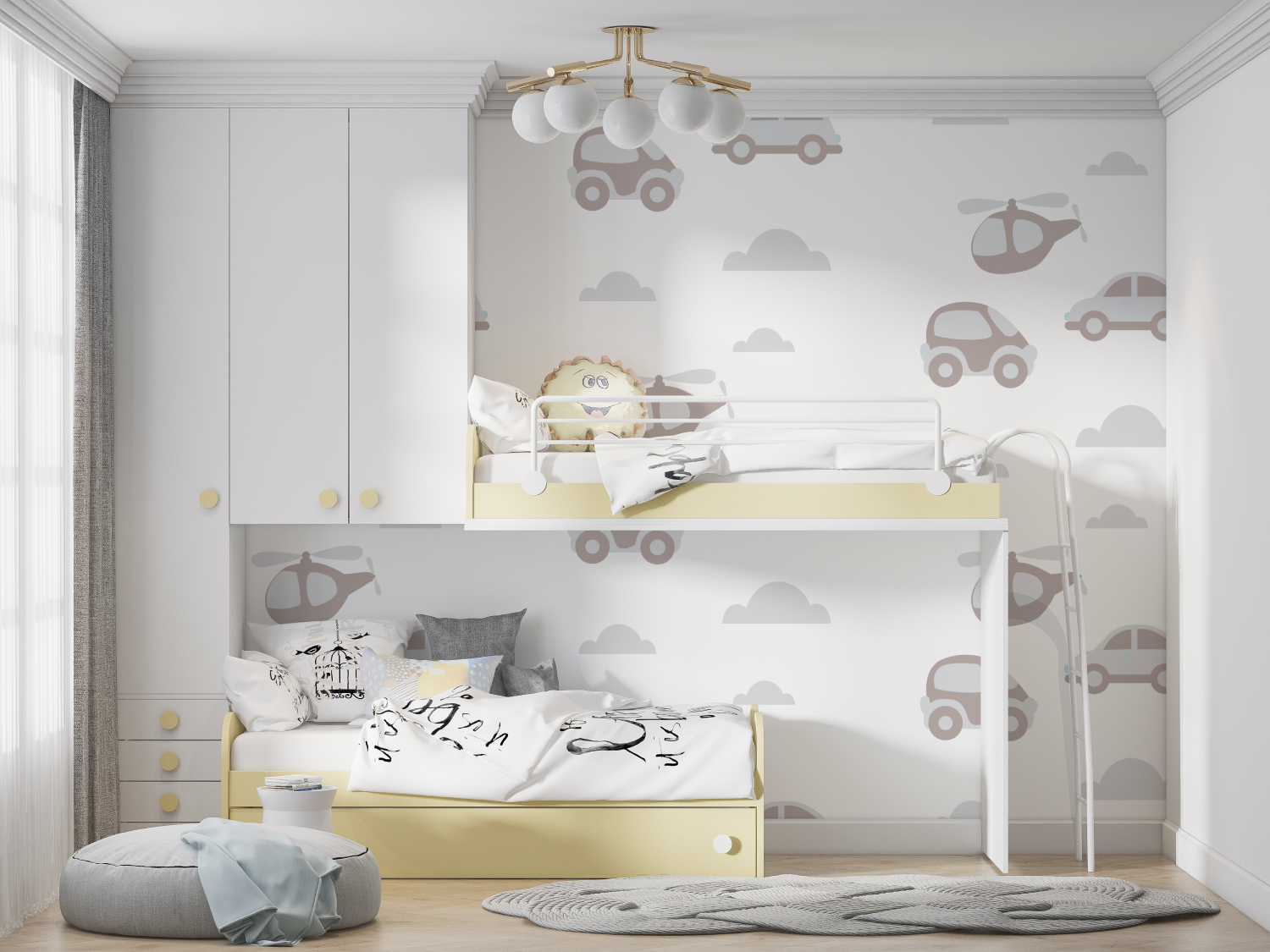 Papier peint petite voiture manga hero