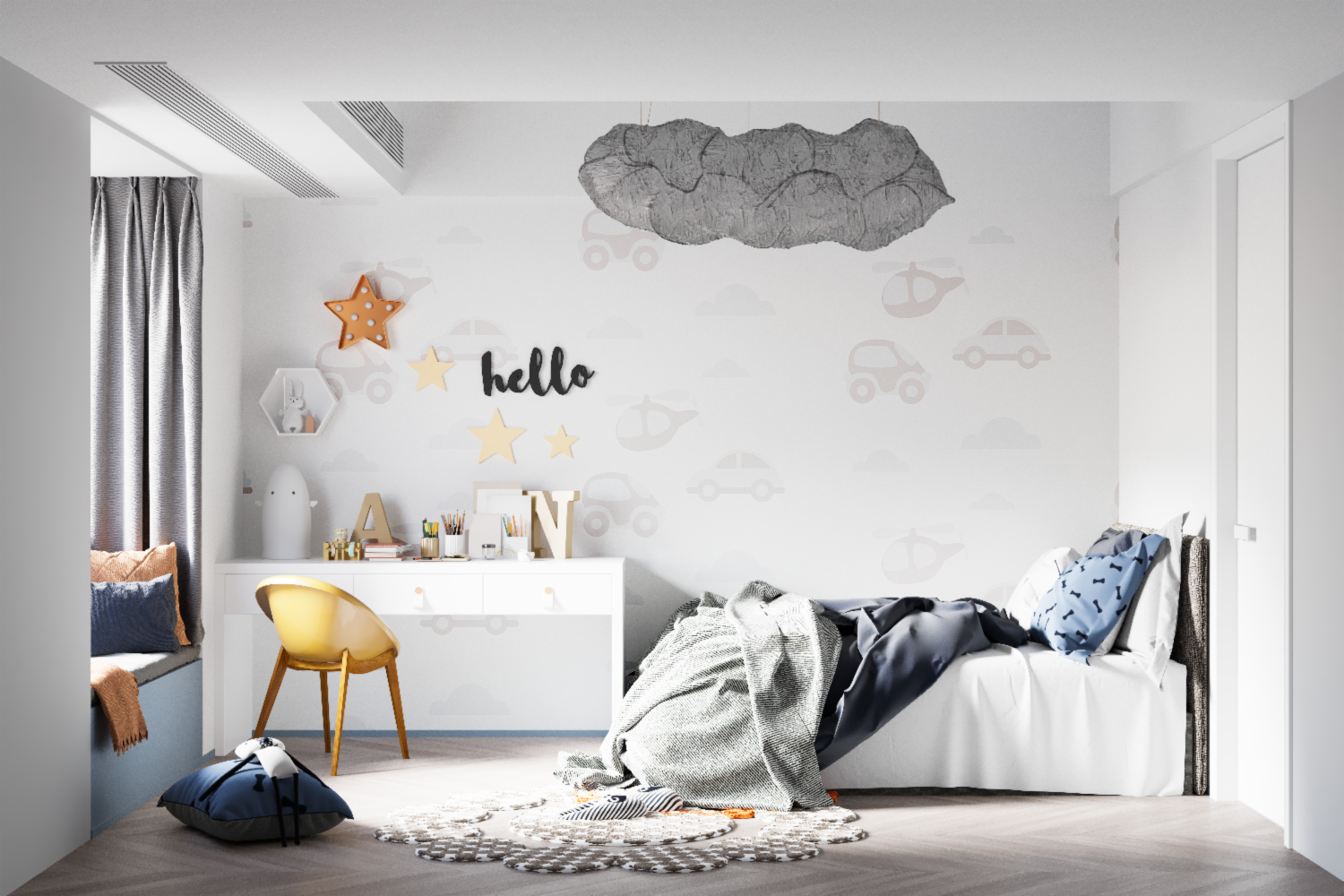 Papier peint petite voiture tapisseries murale