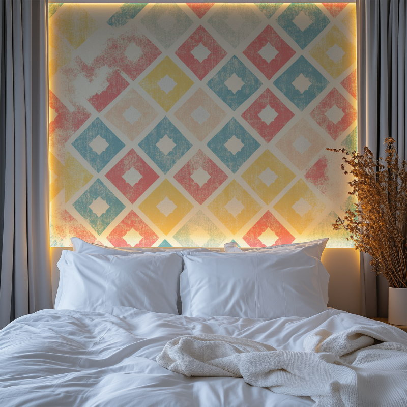 Papier peint vintage style annee 50 chambre premium