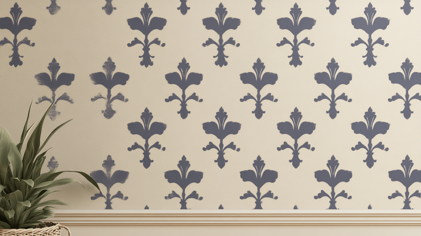 Papier Peint Vintage Fleur De Lys