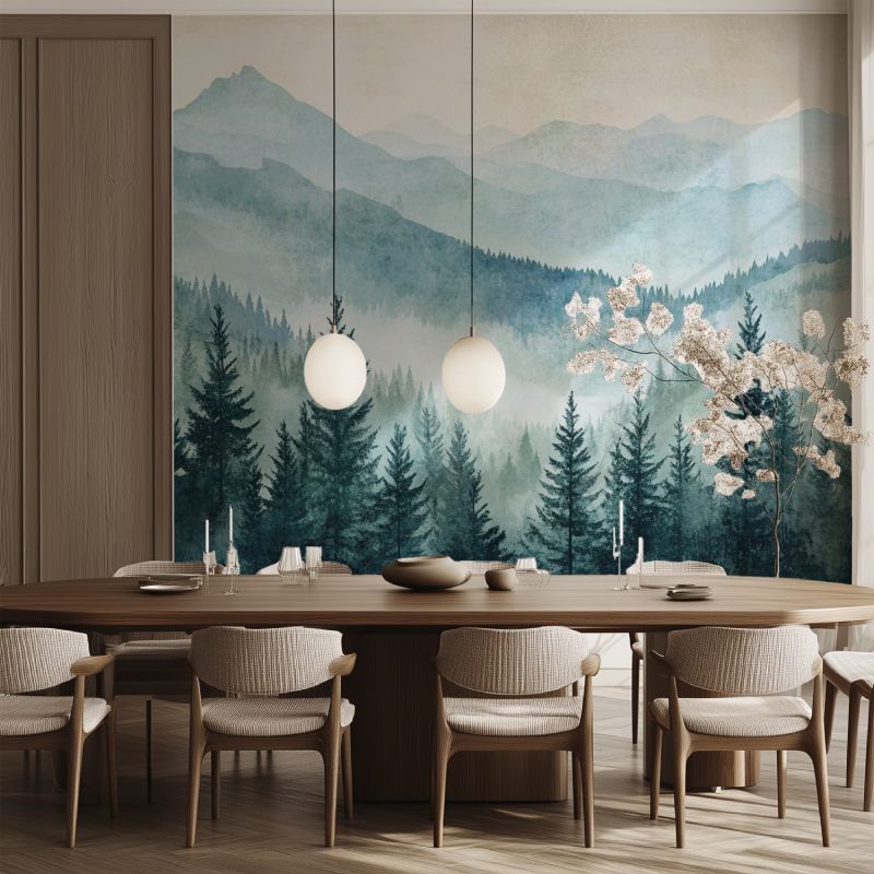 Papier peint vintage pays damerique salle manger tendance