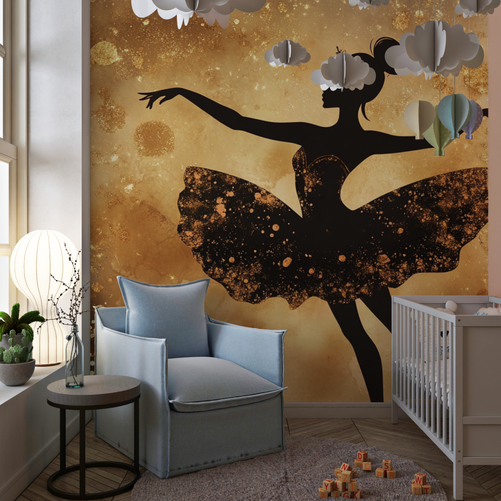 Papier peint princesse ballerine royale chambre de fille