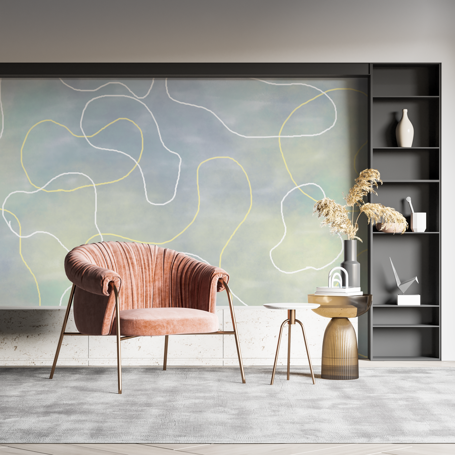 Papier peint aquarelle abstraites pano mural