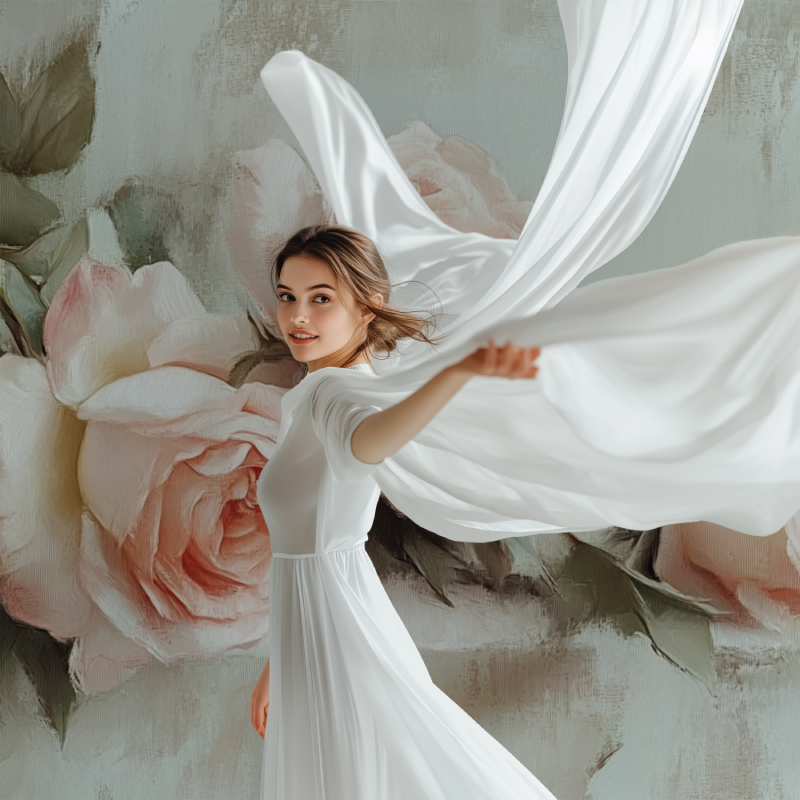 Papier peint a fleurs vintage modele