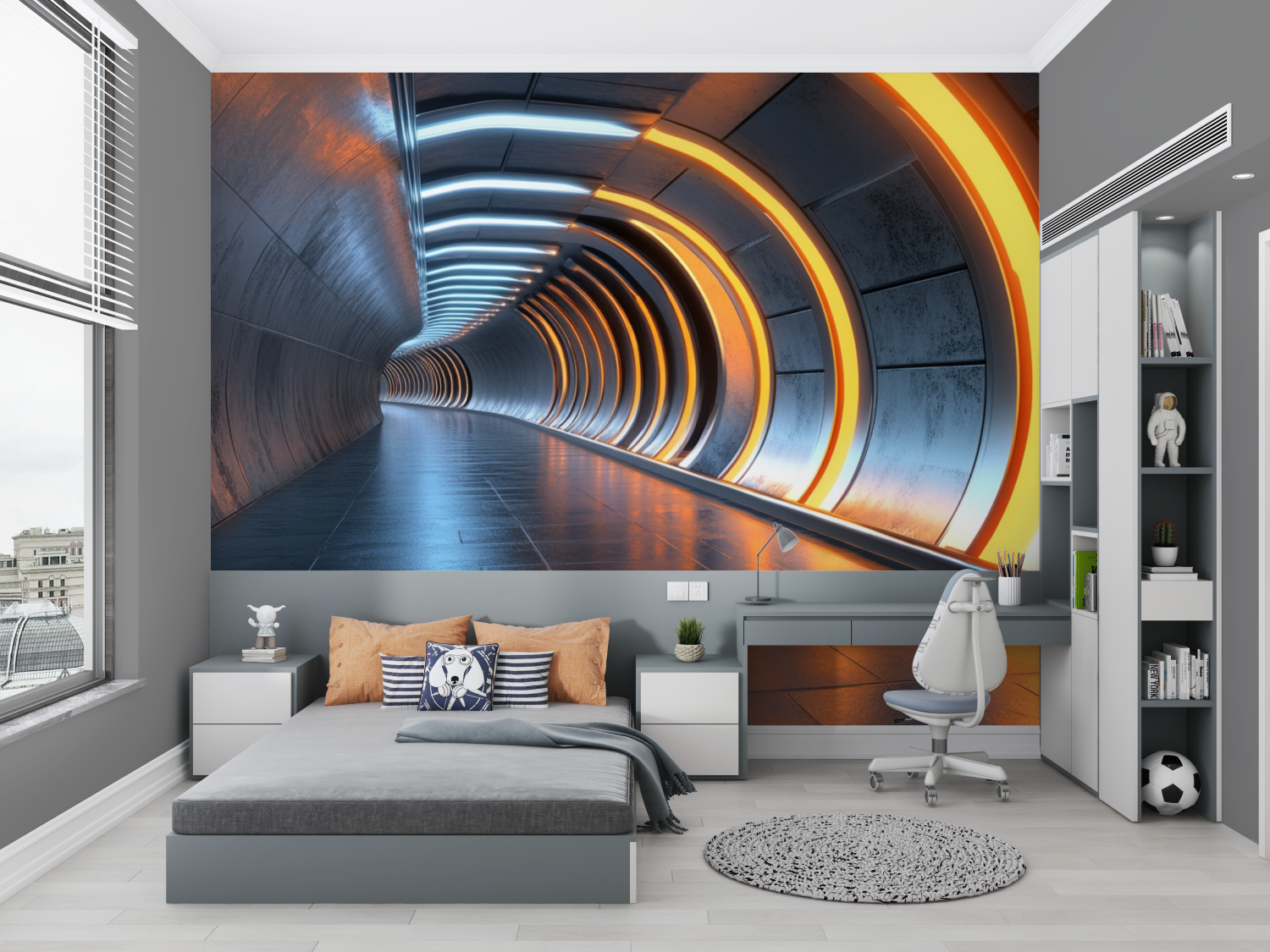 Papier peint couloir spatial chambre petit