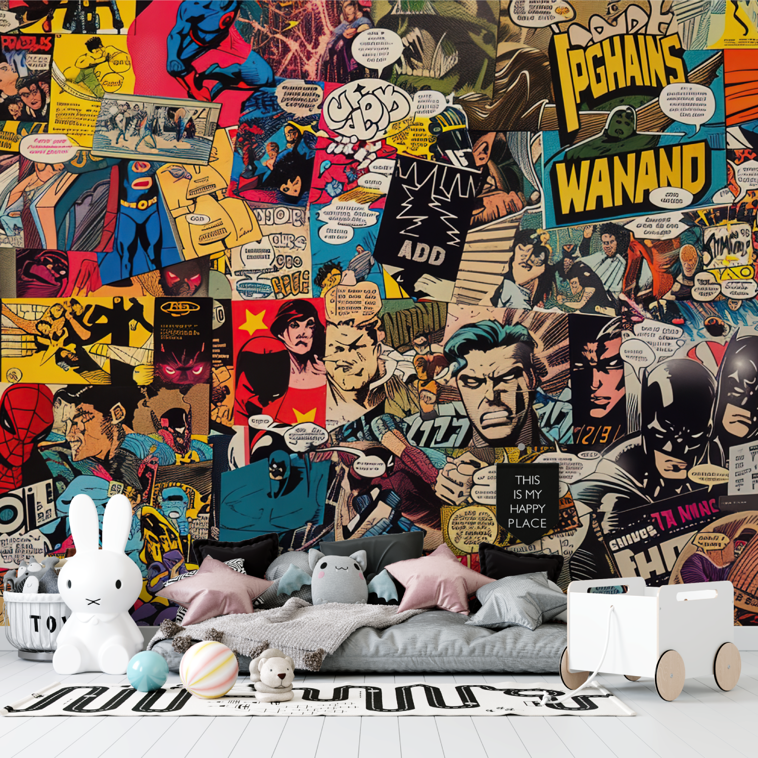Papier peint comic book - mur chambre panoramique