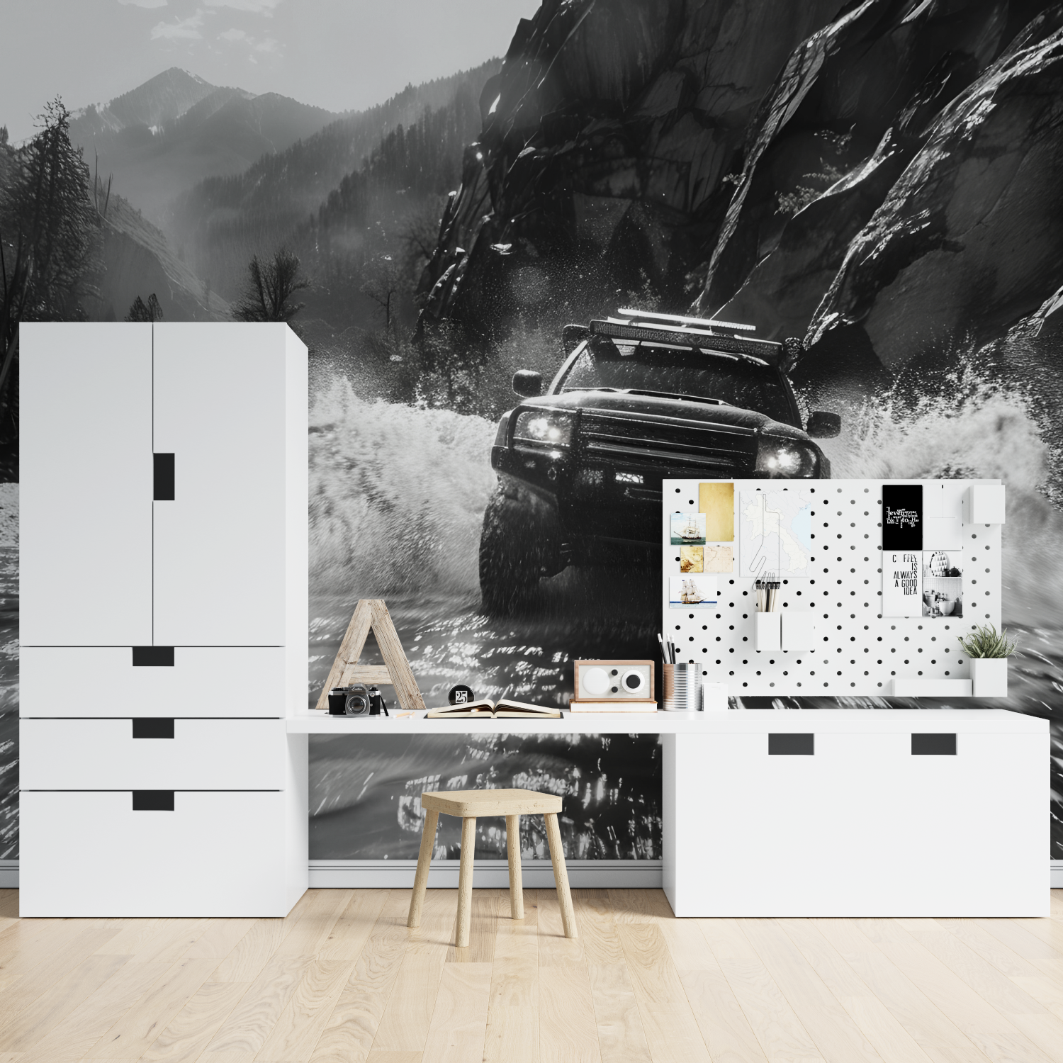 Papier peint noir et blanc voit...rally tapisserie spiderman